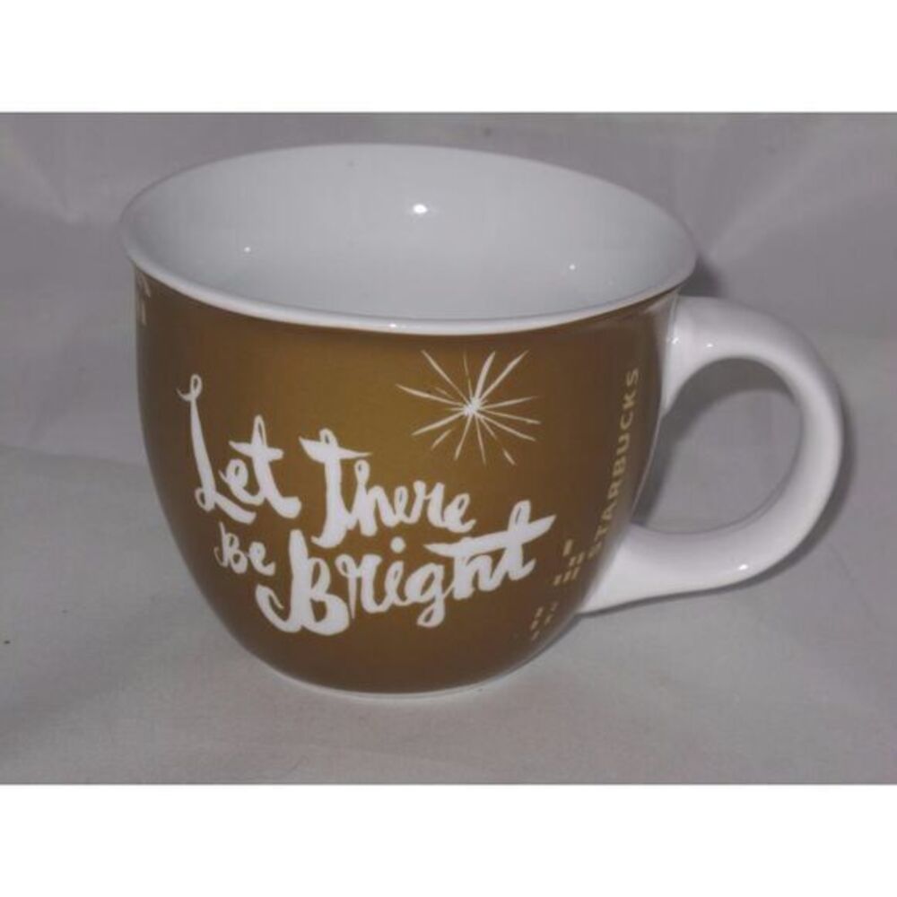 Starbucks 2014 Gold‎ Christmas Mug Let There Be Bright
